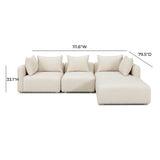 Hangover Heavy Textured Fabric 4-Piece Modular Sectional by TOV Furniture at Eve Furniture