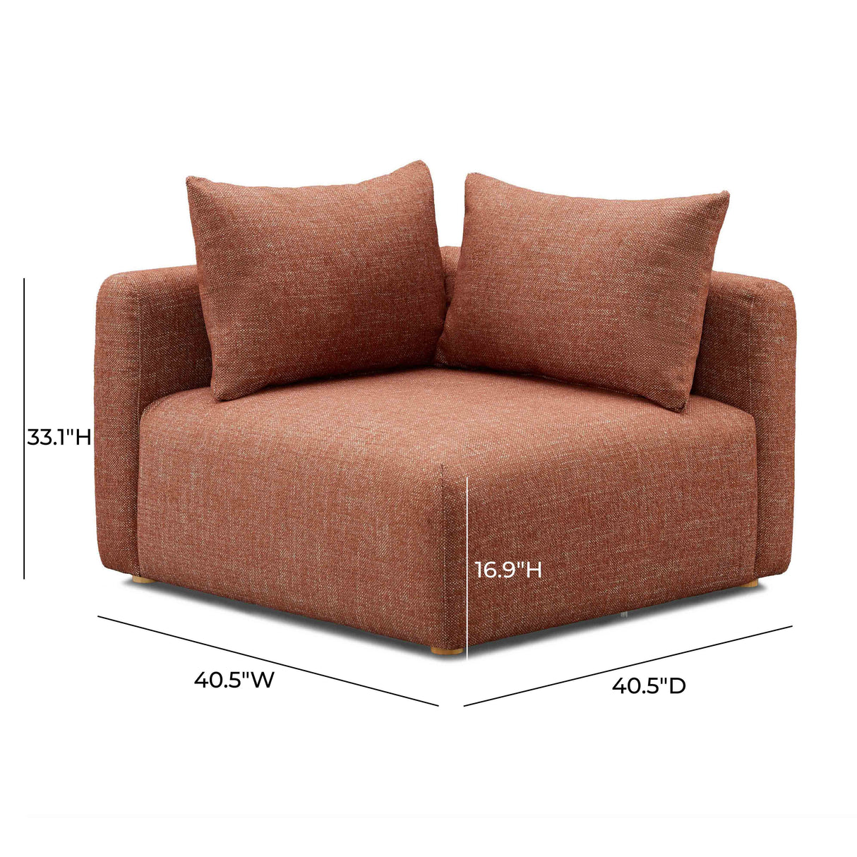 Hangover Heavy Textured Fabric Modular Corner Chair by TOV Furniture at Eve Furniture