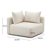 Hangover Heavy Textured Fabric Modular Corner Chair by TOV Furniture at Eve Furniture