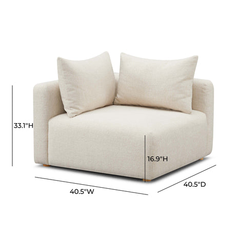 Hangover Heavy Textured Fabric Modular Corner Chair by TOV Furniture at Eve Furniture