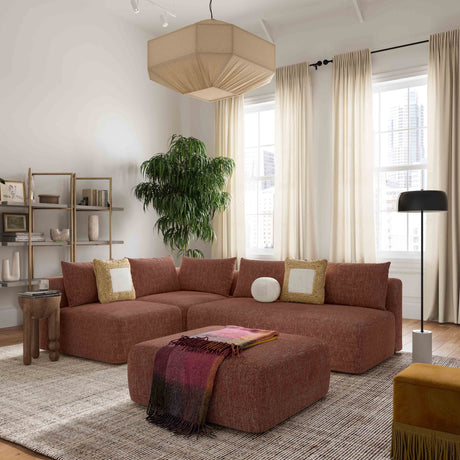 Hangover Heavy Textured Fabric Ottoman by TOV Furniture at Eve Furniture
