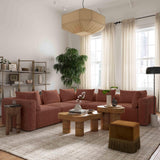 Hangover Textured Fabric 5-Piece Modular L-Sectional by TOV Furniture at Eve Furniture