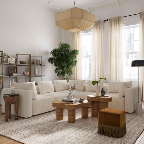 Hangover Textured Fabric 5-Piece Modular L-Sectional by TOV Furniture at Eve Furniture