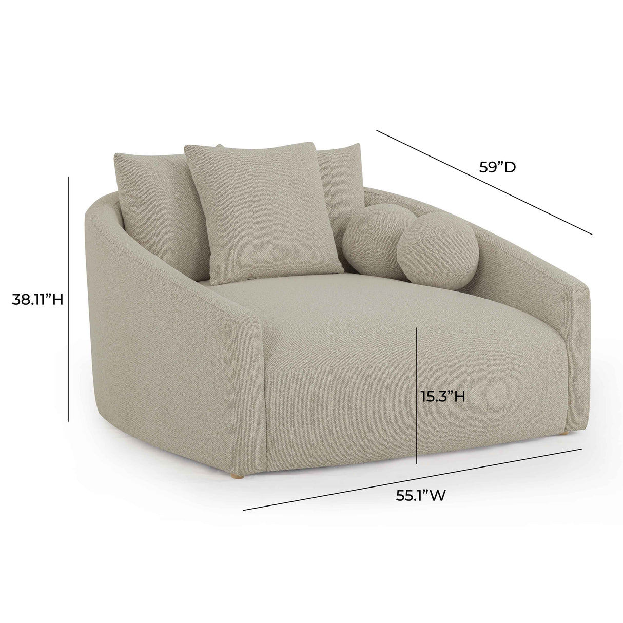 Hanim 54" Boucle Daybed by TOV Furniture at Eve Furniture