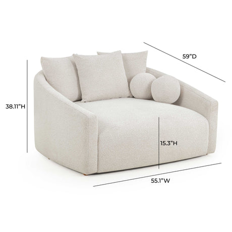 Hanim 54" Boucle Daybed by TOV Furniture at Eve Furniture