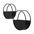 Hank Set of 2 Black Metal Hanging Wall Planters by Mercana at Eve Furniture