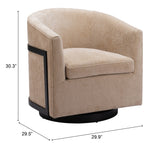 Hanko Golden Beige Swivel Chair by Zuomod at Eve Furniture