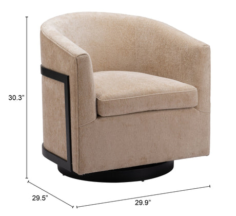 Hanko Golden Beige Swivel Chair by Zuomod at Eve Furniture