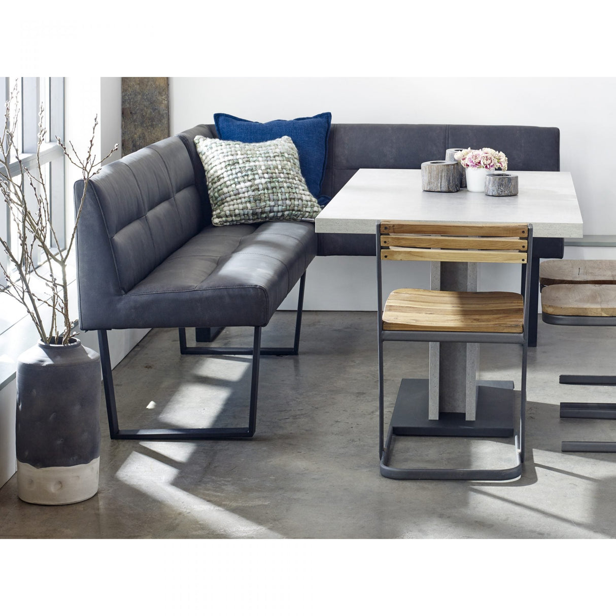 Hanlon Corner Bench Dark Grey by Moe's Home at Eve Furniture