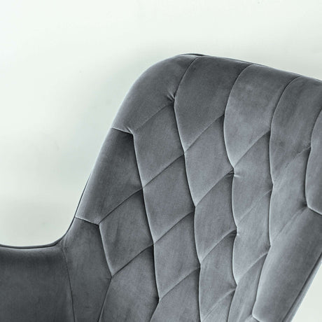 Hannah Mid Century Modern Rocking Chair In Dark Grey by Ashcroft Furniture at Eve Furniture