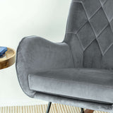 Hannah Mid Century Modern Rocking Chair In Dark Grey by Ashcroft Furniture at Eve Furniture