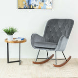 Hannah Mid Century Modern Rocking Chair In Dark Grey by Ashcroft Furniture at Eve Furniture