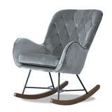 Hannah Mid Century Modern Rocking Chair In Dark Grey by Ashcroft Furniture at Eve Furniture