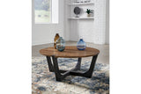 Hanneforth Brown/Black Coffee Table and 2 End Tables by Ashley at Eve Furniture