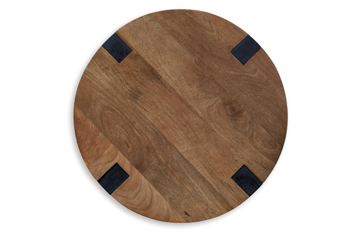 Hanneforth Brown/Black Coffee Table and 2 End Tables by Ashley at Eve Furniture