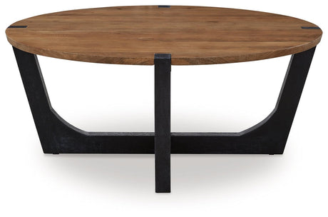 Hanneforth Brown/Black Coffee Table by Ashley at Eve Furniture