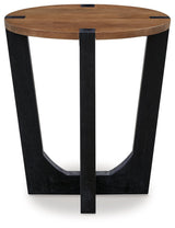 Hanneforth Brown/Black End Table by Ashley at Eve Furniture