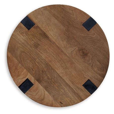 Hanneforth Brown/Black End Table by Ashley at Eve Furniture