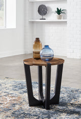Hanneforth Brown/Black End Table by Ashley at Eve Furniture