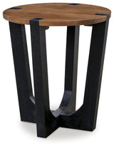 Hanneforth Brown/Black End Table by Ashley at Eve Furniture