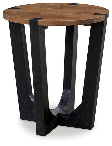 Hanneforth Brown/Black End Table by Ashley at Eve Furniture