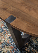 Hanneforth Coffee Table with 1 End Table in Brown/Black by Ashley at Eve Furniture
