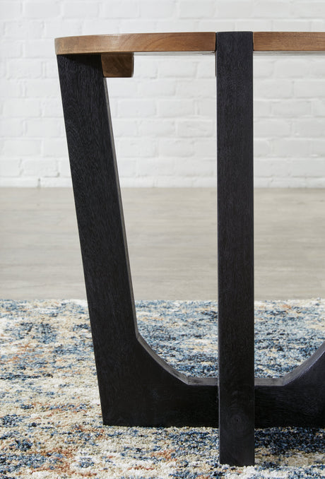 Hanneforth Coffee Table with 1 End Table in Brown/Black by Ashley at Eve Furniture