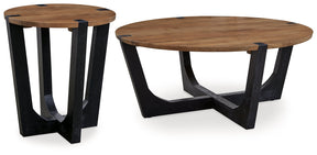 Hanneforth Coffee Table with 1 End Table in Brown/Black by Ashley at Eve Furniture