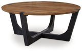 Hanneforth Coffee Table with 1 End Table in Brown/Black by Ashley at Eve Furniture