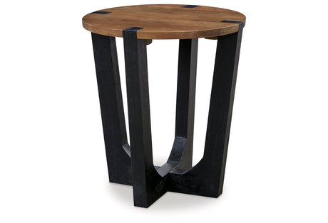 Hanneforth Coffee Table with 2 End Tables in Brown/Black by Ashley at Eve Furniture