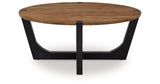 Hanneforth Coffee Table with 2 End Tables in Brown/Black by Ashley at Eve Furniture