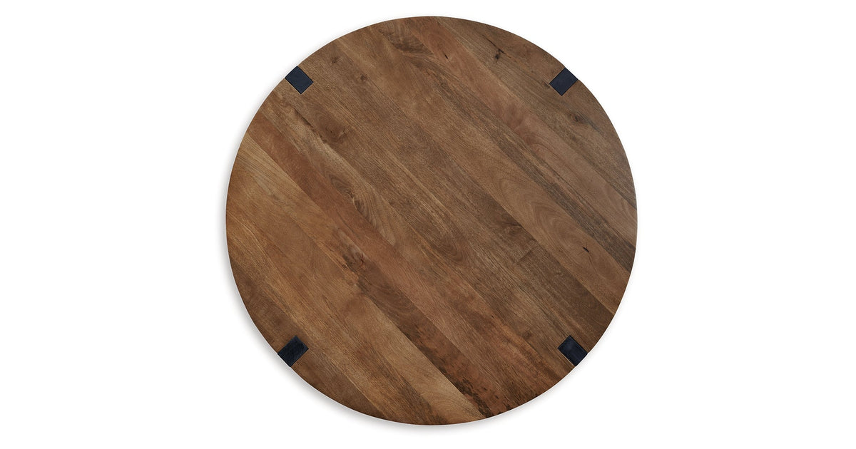 Hanneforth Coffee Table with 2 End Tables in Brown/Black by Ashley at Eve Furniture