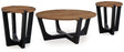 Hanneforth Coffee Table with 2 End Tables in Brown/Black by Ashley at Eve Furniture