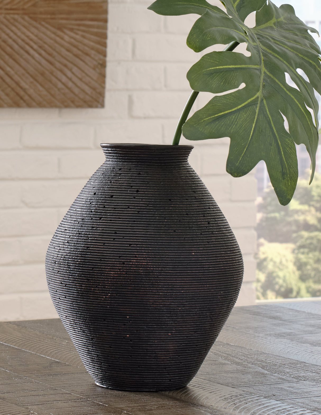 Hannela Antique Brown Vase by ASHLEY FURNITURE at Eve Furniture