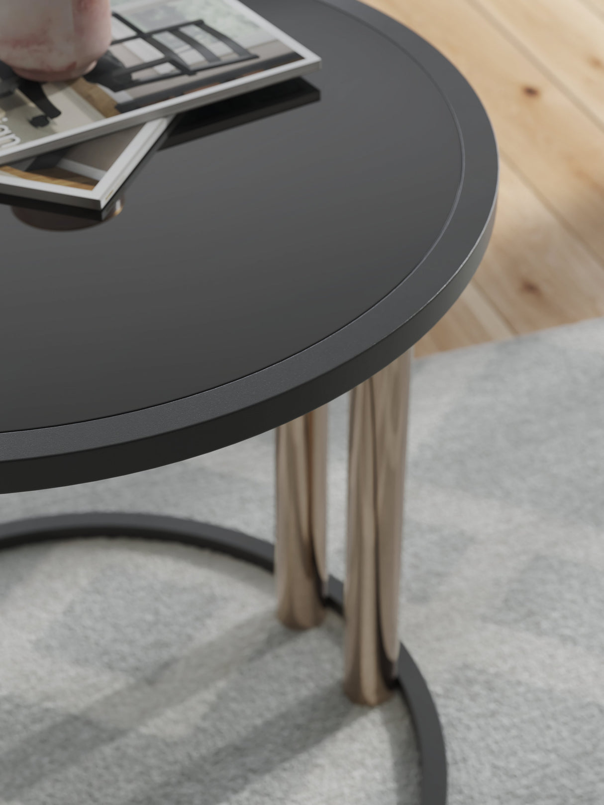 Hannerly Black/Gold Finish Table (Set of 3) by Ashley at Eve Furniture