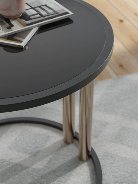 Hannerly Black/Gold Finish Table (Set of 3) by Ashley at Eve Furniture