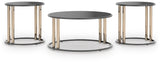 Hannerly Black/Gold Finish Table (Set of 3) by Ashley at Eve Furniture