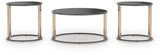 Hannerly Black/Gold Finish Table (Set of 3) by Ashley at Eve Furniture