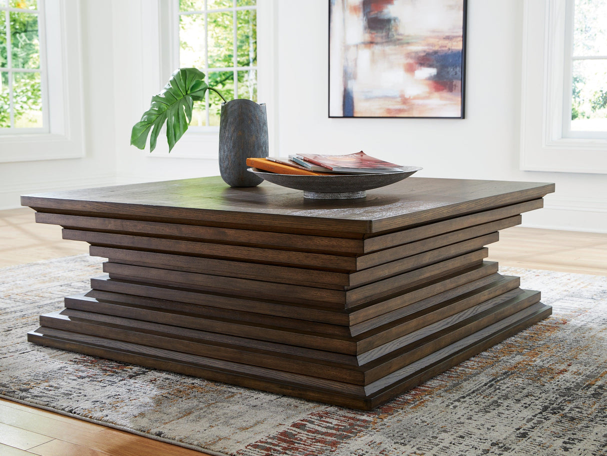 Hannodream Warm Brown Coffee Table by Ashley at Eve Furniture