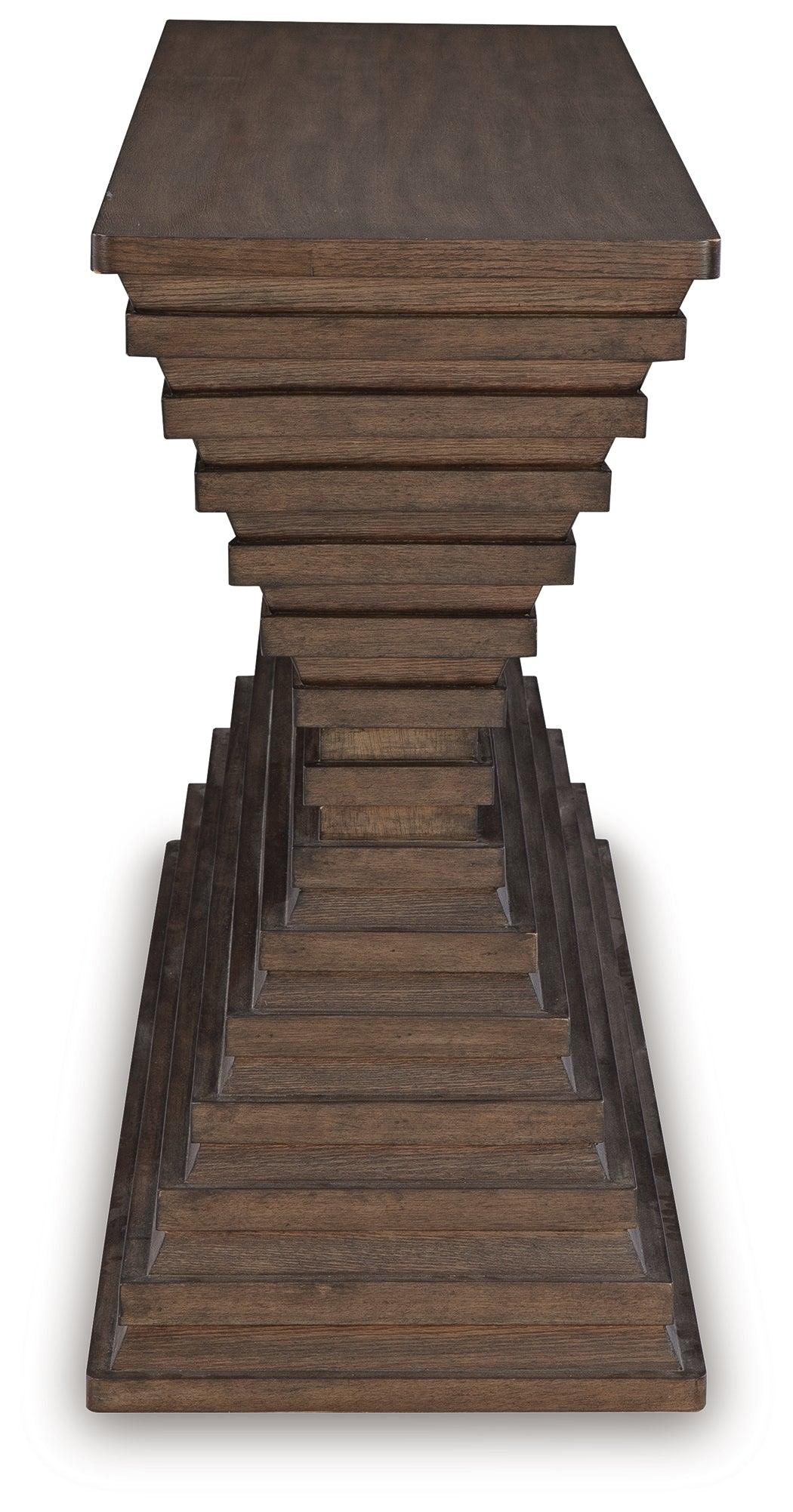 Hannodream Warm Brown Sofa Table by Ashley at Eve Furniture