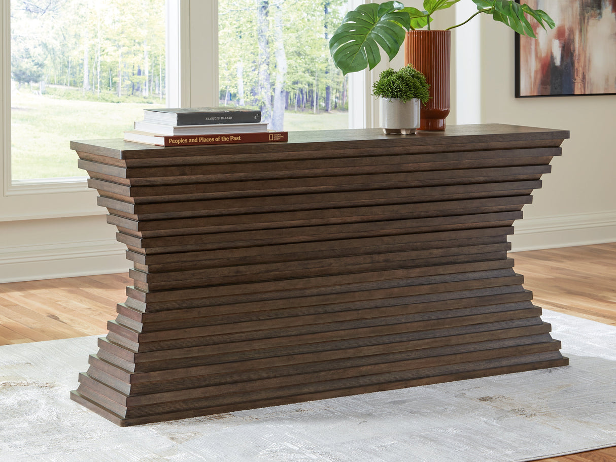 Hannodream Warm Brown Sofa Table by Ashley at Eve Furniture