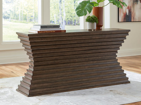 Hannodream Warm Brown Sofa Table by Ashley at Eve Furniture