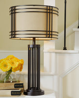 Hanswell 2-Piece Table Lamp Set in Dark Brown by Ashley at Eve Furniture