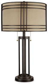 Hanswell 2-Piece Table Lamp Set in Dark Brown by Ashley at Eve Furniture