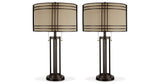 Hanswell 2-Piece Table Lamp Set in Dark Brown by Ashley at Eve Furniture