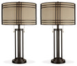 Hanswell 2-Piece Table Lamp Set in Dark Brown by Ashley at Eve Furniture