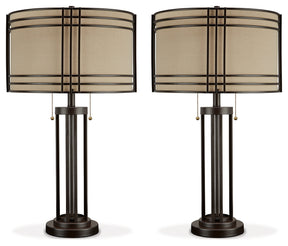 Hanswell 2-Piece Table Lamp Set in Dark Brown by Ashley at Eve Furniture