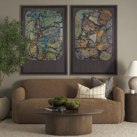 Happenings II by Mercana Studio a Hand Embellished Textured Framed Art Print Matted under Glass by Mercana at Eve Furniture