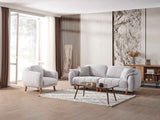 Happy 4-pieces (2 Sofa & 2 Chair) Livingroom Set in Grey