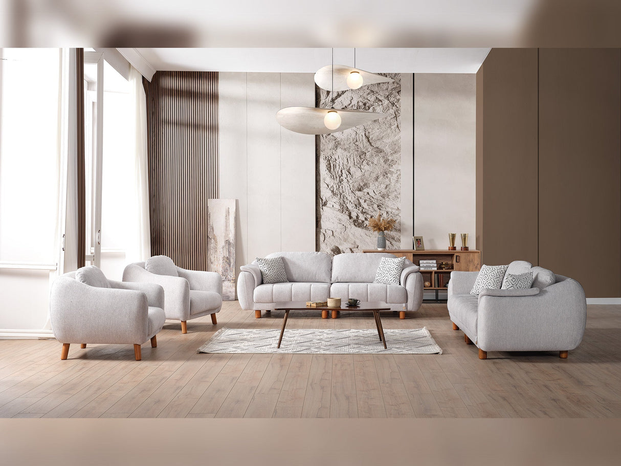 Happy Grey Stationary Sofa by Furnia at Eve Furniture